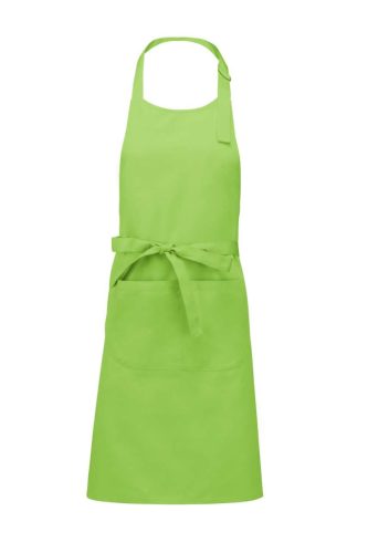 Kötény mellrésszel, zsebbel, állítható nyakpánttal - Lime