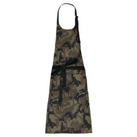   Kötény mellrésszel, zsebbel, állítható nyakpánttal - Olíva terepminta