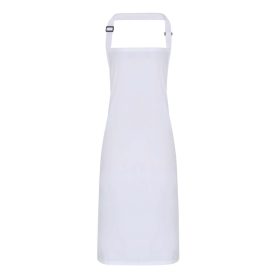  Vízálló mellrészes kötény, állítható nyakpánttal - Fehér