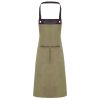  'ESPRESSO' mellrészes kötény, műbőr betéttel - Khaki-barna