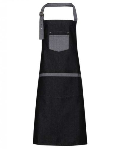 Premier PR127 'DOMAIN' CONTRAST DENIM BIB APRON U