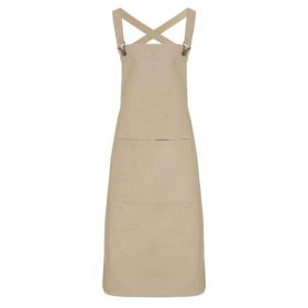 Barista kötény, keresztpántos, zsebes - Khaki