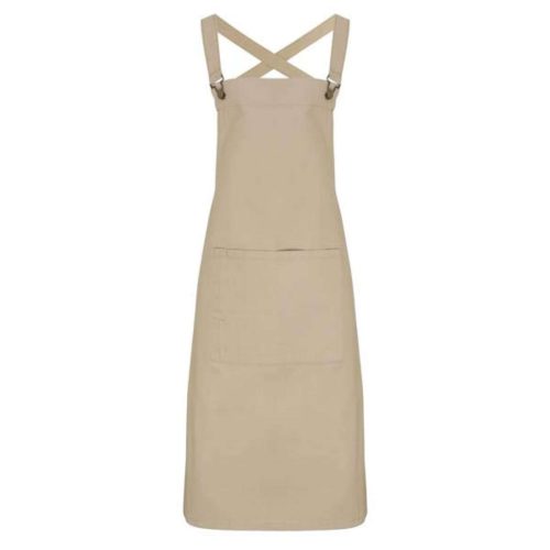 Barista kötény, keresztpántos, zsebes - Khaki