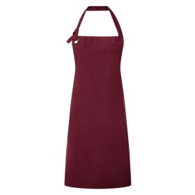   Vastag pamutvászon kötény, állítható nyakpánttal, zseb nélkül - Bordó