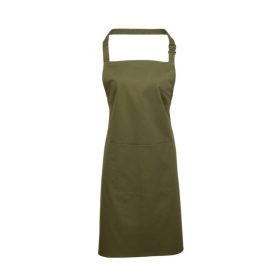   50 féle színben kapható mellrészes kötény, zsebes - Olíva