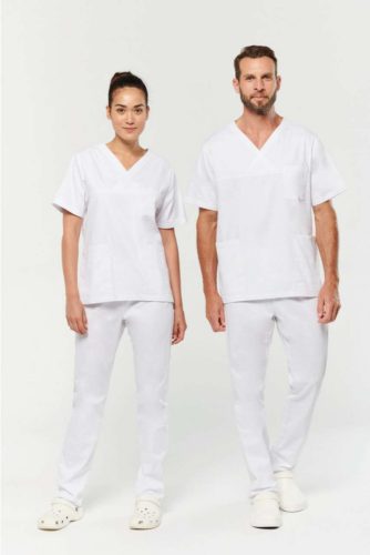 Designed To Work WK504 UNISEX RÖVID UJJÚ PAMUT TUNIKA 5XL - Fehér